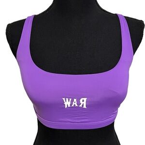 Rawgear Women's Double Cross Back Athletic Fitness‎ War Sport Bra purple small